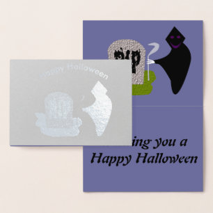 Tod im Friedhof Halloween-Foil-Karte Folienkarte