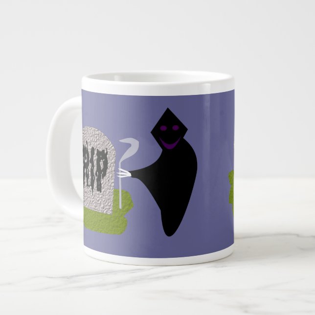 Tod im Friedhof Halloween-Tasse Jumbo-Tasse (Vorderseite Links)