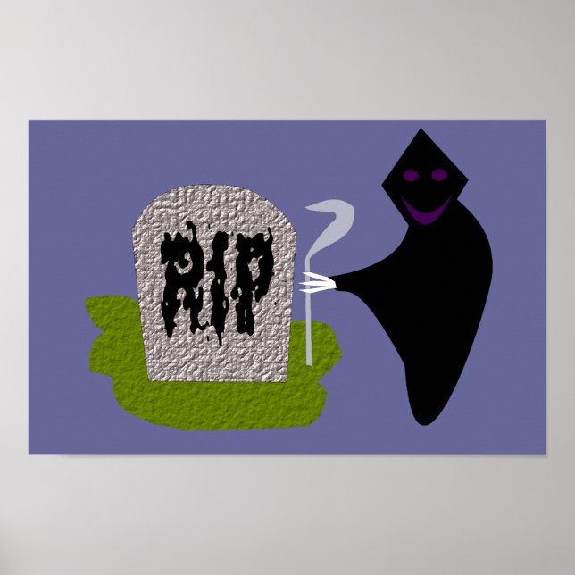 Tod im Halloween-Poster des Friedhofs Poster (Vorne)
