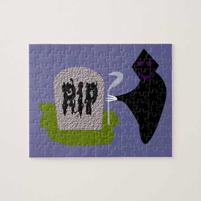 Tod im Halloween-Puzzle des Friedhofs (Horizontal)