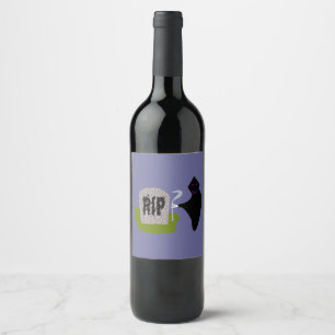 Tod in ihrem Friedhof Halloween Weinflaschen Label Weinetikett