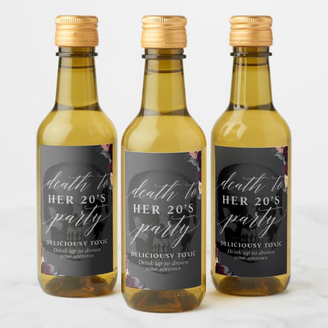 Tod in Ihren 20er Mini Wein Flaschen Etikett Set (Flaschen)