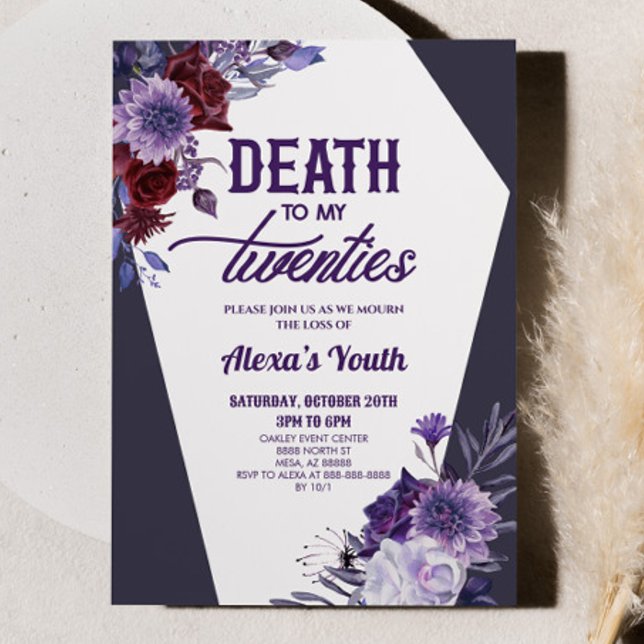 Tod in meinen zwanziger Jahren, florales 30. Gebur Einladung (Von Creator hochgeladen)
