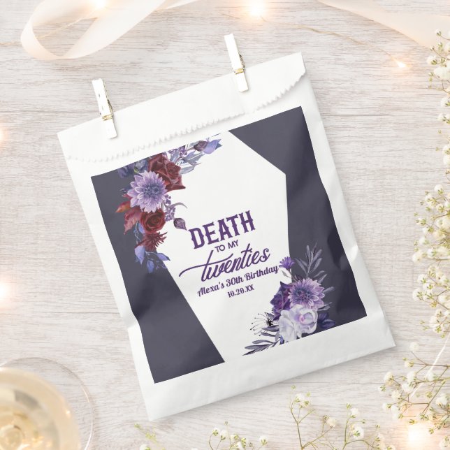 Tod in meinen zwanziger Jahren, florales 30. Gebur Geschenktütchen (Ausgeschnitten)