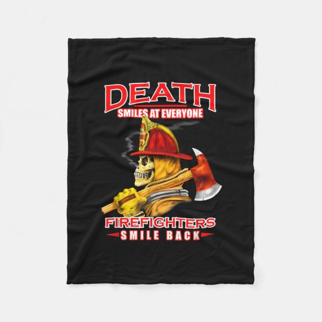 Tod lächelt an jedem Feuerwehrmann Fleecedecke (Vorderseite)