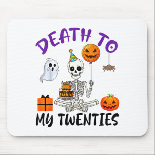 Tod meinen Zwanzigern Lustiger Skelett-Halloween 2 Mousepad