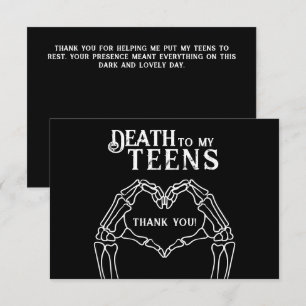 Tod meiner Teenager-Trend Gothic 20. Geburtstag Dankeskarte