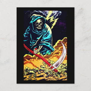 Tod mit einer Scythe Halloween-Karte Postkarte