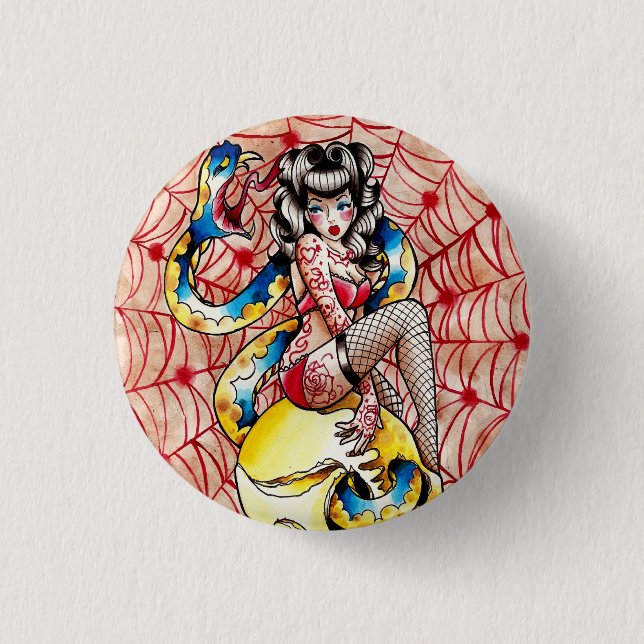 Tod steht ihr - Schlangen-und Schädel-Button Button (Vorderseite)