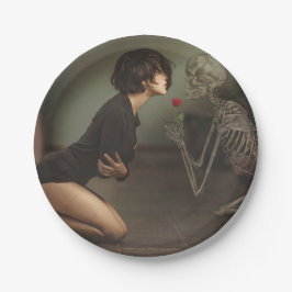 Tod und junge Frau Pappteller