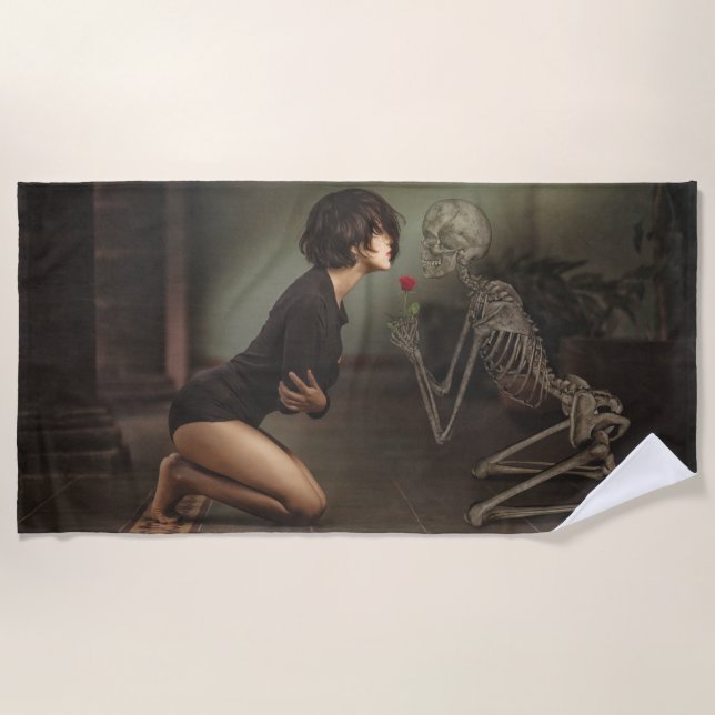 Tod und junge Frau Strandtuch (Vorderseite)