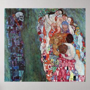 Tod und Leben durch Gustav Klimt Poster