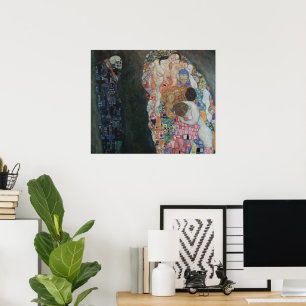 Tod und Leben durch Gustav Klimt Vintager Jugendst Poster