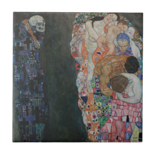 Tod und Leben von Gustav Klimt Vintage Art Nouveau Fliese