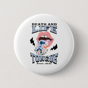 Tod und Leben Zunge Christlich Button