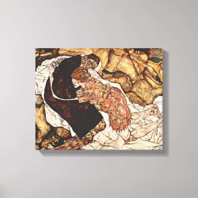 Tod und Maiden von Egon Schiele Leinwanddruck (Vorderseite)