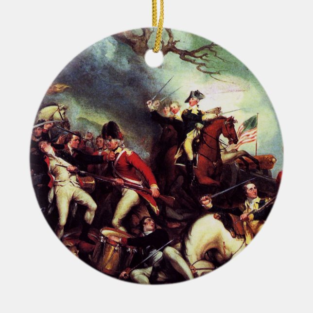 Tod von General Mercer am Kampf von Princeton Keramikornament (Vorne)