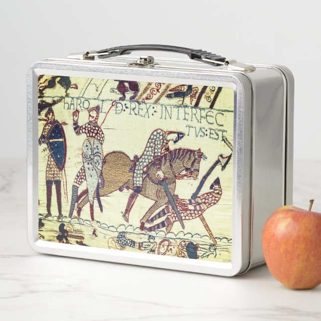Tod von König Harold (Bayeux Tapestry) Postkarte Metall Brotdose (Beispiel)