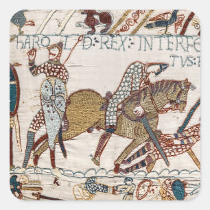 Tod von König Harold (Bayeux Tapestry) Quadratischer Aufkleber