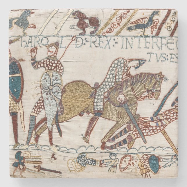 Tod von König Harold (Bayeux-Tapestry) Steinuntersetzer (Vorderseite)