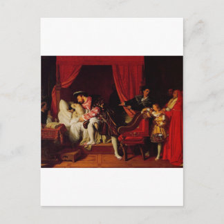 Tod von Leonardo Da Vinci durch Ingres ca. 1818 Postkarte