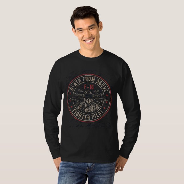 Tod von oben F-16-Kämpfer-Pilot T-Shirt (Vorne ganz)