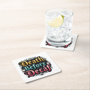 Tod vor Decaf Rechteckiger Pappuntersetzer