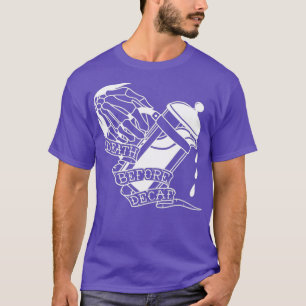 Tod vor Decaf Tattoo Art Kaffee T-Shirt