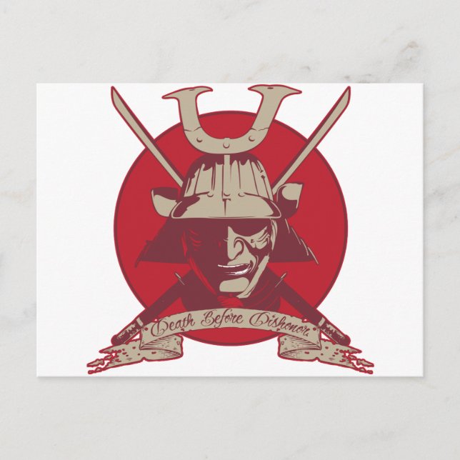 Tod vor Dishonor Samurai Postkarte (Vorderseite)