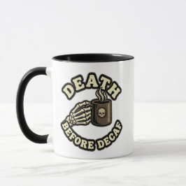 Tod vor Entkoffeinierung | Lustiger Retro-Totenkop Tasse