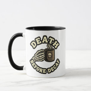 Tod vor Entkoffeinierung   Lustiger Retro-Totenkop Tasse