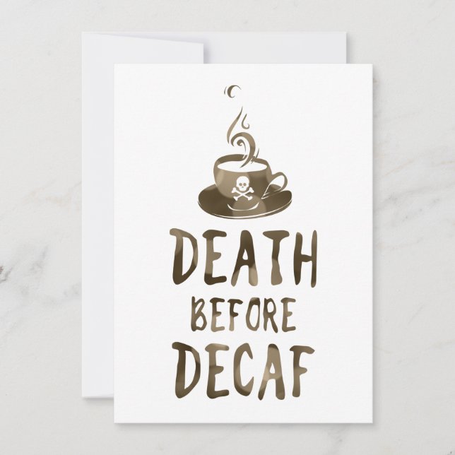 Tod vor Jahrzehnt Kaffee Einladung (Vorderseite)