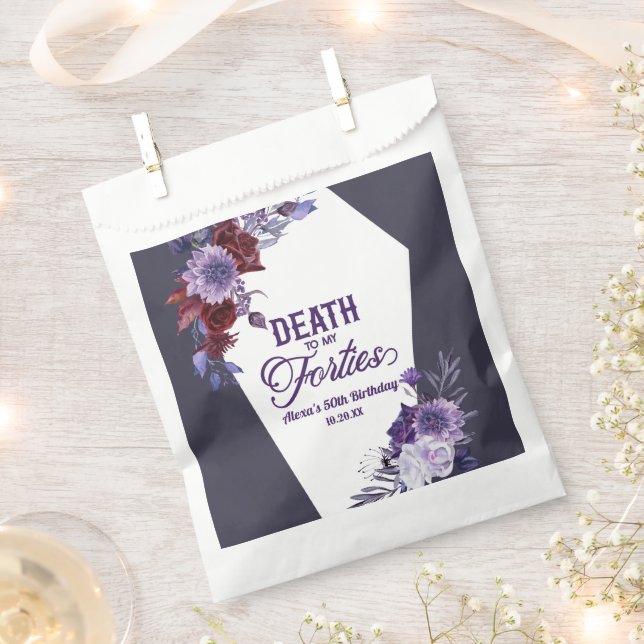 Tod zu meinen Vierzigern Blumenkohl 50. Geburtstag Geschenktütchen (Ausgeschnitten)