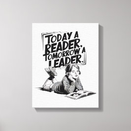 Today a Reader - Book Reading Girl - Bookworm Girl Leinwanddruck