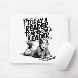 Today a Reader - Book Reading Girl - Bookworm Girl Mousepad