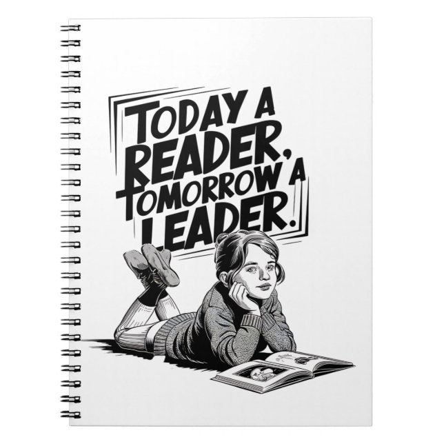 Today a Reader - Book Reading Girl - Bookworm Girl Notizblock (Vorderseite)