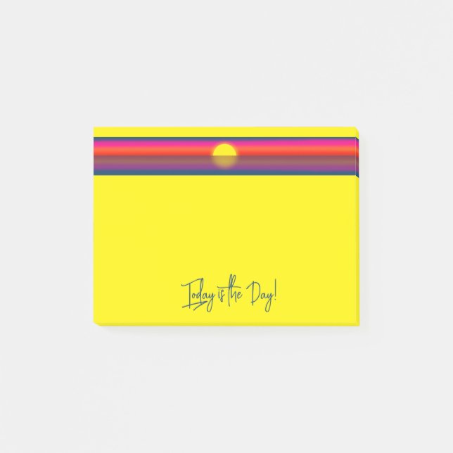 Today is the Day Sunrise Affirmation Post-it Klebezettel (Vorderseite)