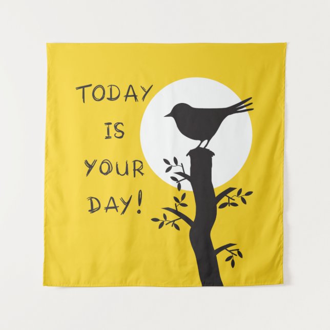 Today is your day - inspirational hand drawn quote wandteppich (Vorderseite)