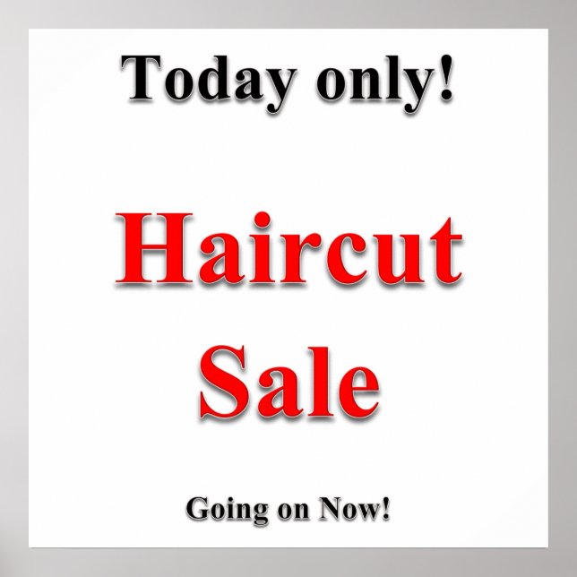Today only Haircut Sale Poster Matte (Vorne)