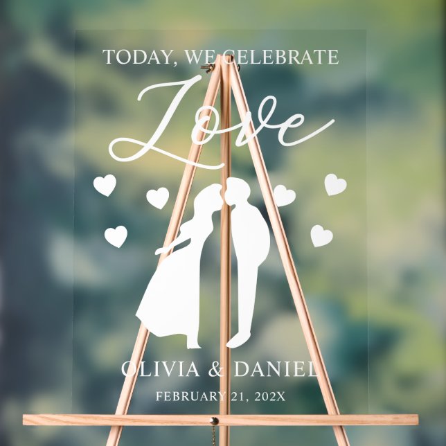 Today, We Celebrate Love Personalized Wedding Acrylschild (Neutral)