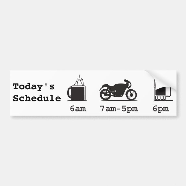 Today'sSchedule Kaffee 2wheels und Bier Autoaufkleber (Vorne)