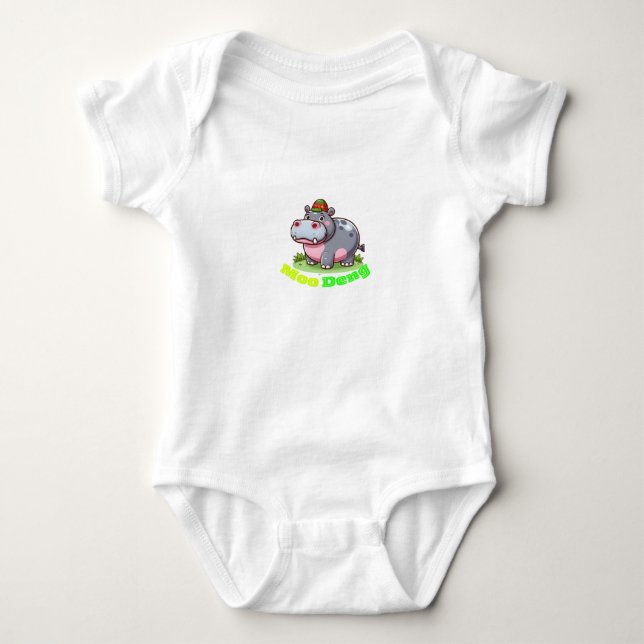 Toddle Bodysuit mit Moo Deng Baby Strampler (Vorderseite)