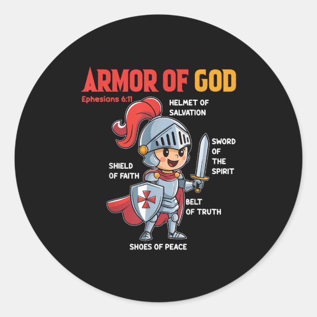 Toddler Boy Armor Of God Brother Son Men Kid Chris Runder Aufkleber (Vorderseite)