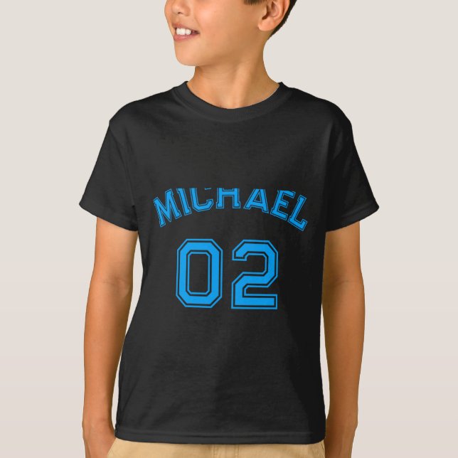 Toddler Boy Blue Name Jersey Number Srts Cotton To T-Shirt (Vorderseite)