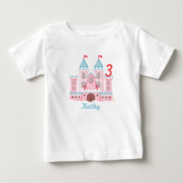 Toddler Castle Custom Name Age T-Shirt (Vorderseite)