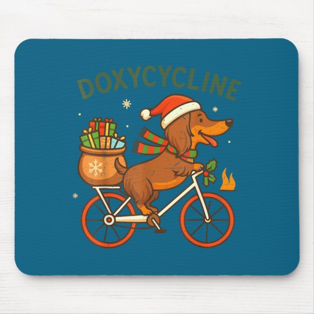 Toddler Doxycycline Long Hair Dachshund Christmas  Mousepad (Vorne)