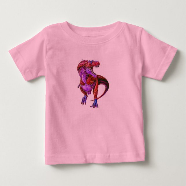 TODDLER FASHION NIEDLICH DINOSAUR PINK HOODIE-FÜR  BABY T-SHIRT (Vorderseite)