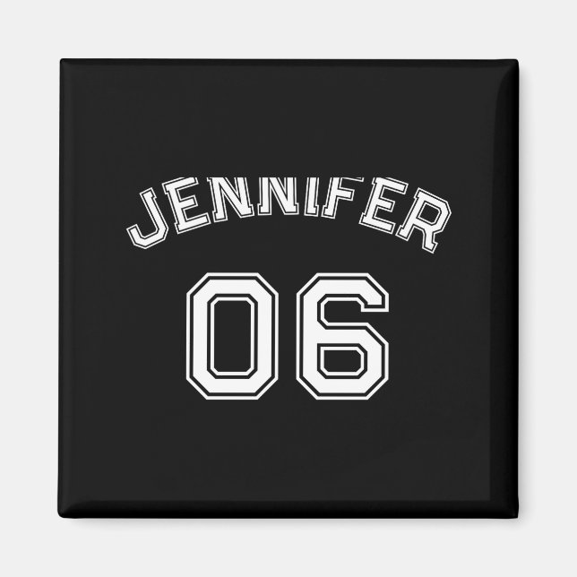 Toddler Girl Name Jersey Number Srts Nk Cotton Tod Magnet (Vorne)