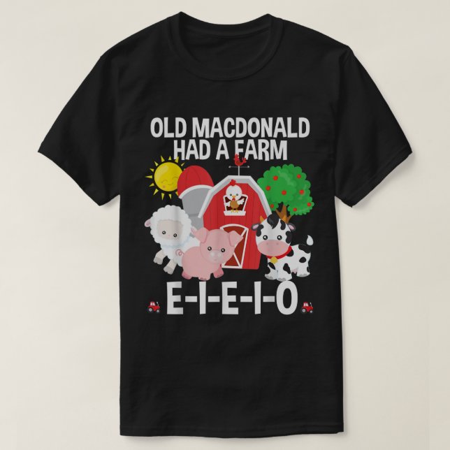 Toddler Kids Old MacDonald Had a Farm EIEIO Nurser T-Shirt (Design vorne)