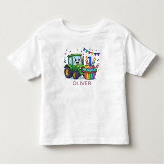 Toddler Tractor Colorful Name Age T-Shirt